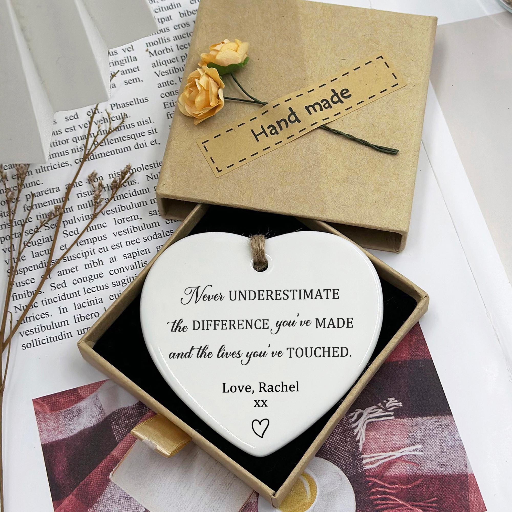 Never Forget The Difference You Make, Thank You Gift, Friend Gift, Appreciation Gift, Appreciation Ornament, Retirement Gifts, Teacher Gifts
