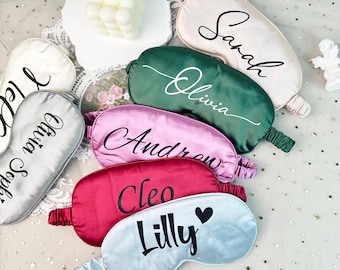 Sleep Mask for Women Gift, Satin Eye Mask, Sleepover Party, Slumber Party, Spa Party, Personalized Sleep Eye Mask Set, Bridesmaid Gift