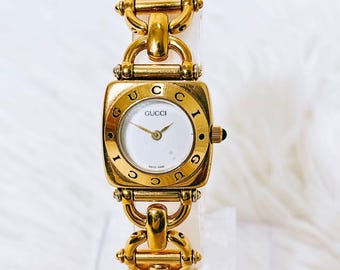 ヴィンテージ GUCCI ホースビット 6400L ホワイトダイヤル ゴールド