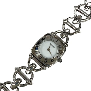 Vintage GUCCI Horsebit 6400L White Dial Silver Woman's Quartz Watch Swiss Made. Working Item! Fast  Delivery!