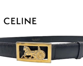 Vintage CELINE PARIS Horse Carriage Buckle Dark Brown  display picture 3