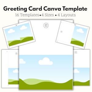 Plantillas editables de tarjetas de felicitación para Canva. Paquete de plantillas de tarjetas imprimibles personalizables con función de arrastrar y soltar de 4x6 y 5x7. Personalice la tarjeta imprimible.