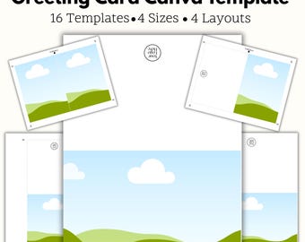 Greeting Card Editable Templates for Canva Drag and Drop Customizable Printable Card Template Bundle 4x6 and 5x7 Personalize Printable Card