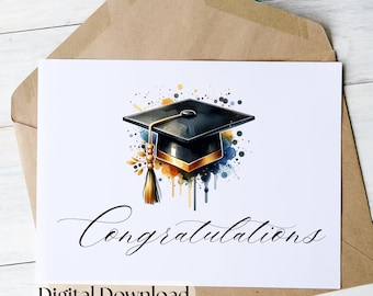 Graduation Congratulations Gift Card Printable At Home for Senior Grad High School or College Graduate Congrats PNG Digital Download File