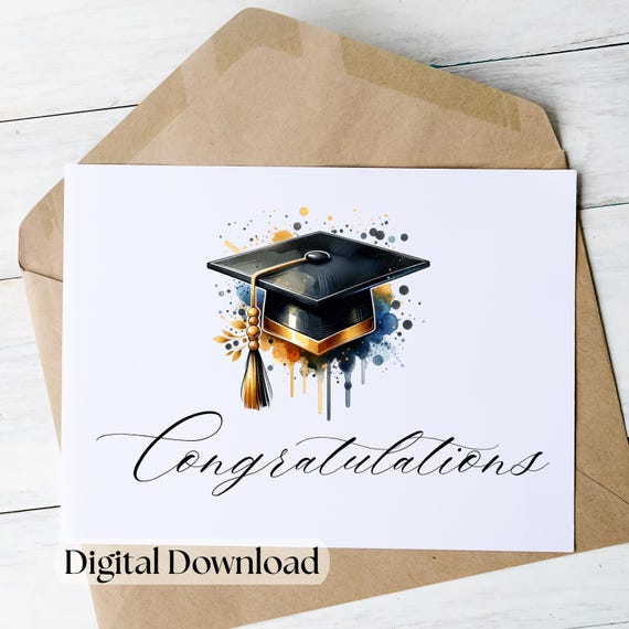 Graduation Congratulations Gift Card Printable at Home for Senior Grad High  School or College Graduate Congrats PNG Digital Download File - Etsy