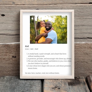2025 Vatertagsgeschenk Papa Definition bearbeitbare Vorlage Fotocollage Geschenk Anpassbar Fügen Sie Ihr eigenes Foto hinzu Home Decor Daddy Geschenkidee