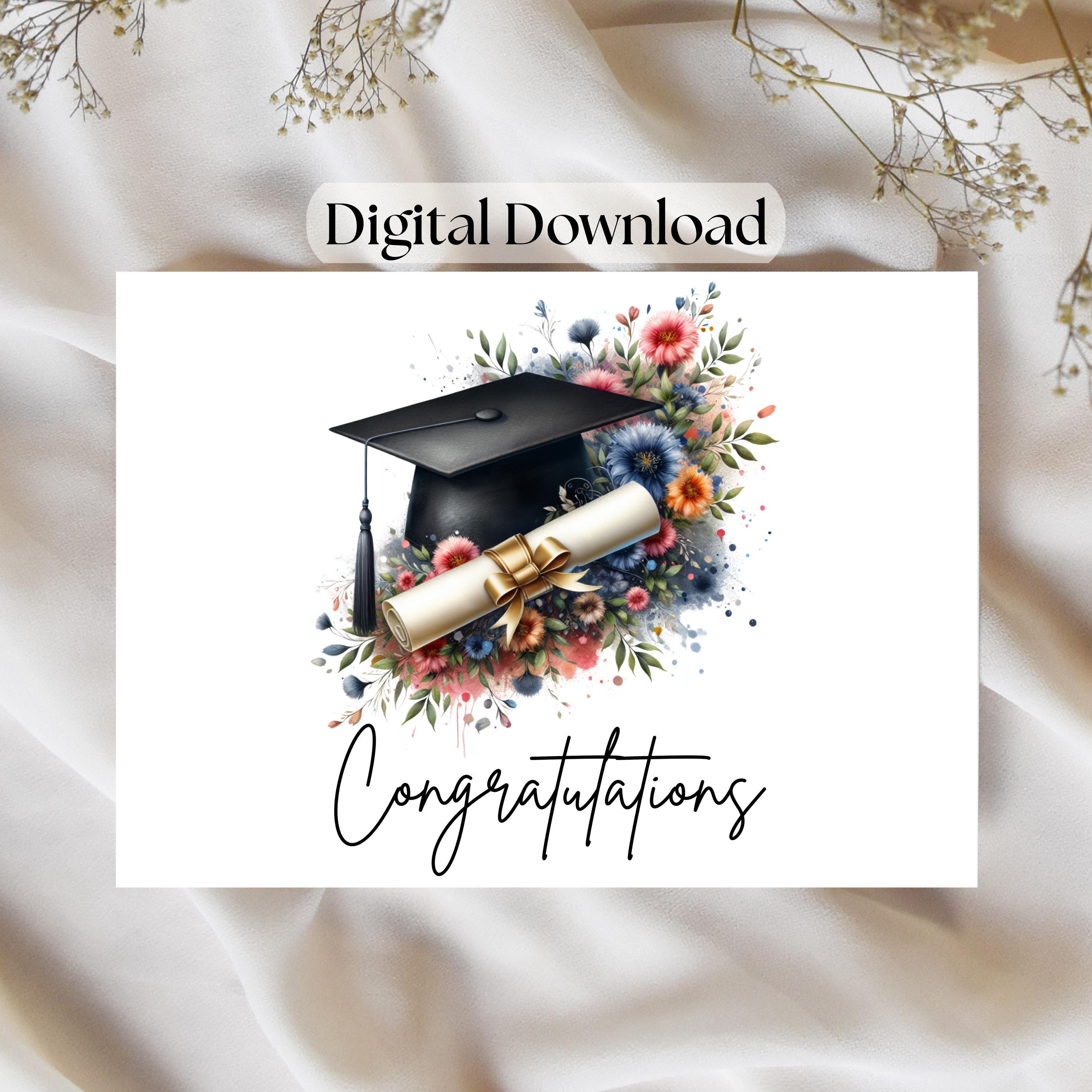 Graduation Congratulations Printable Greeting Card PNG File Digital ...