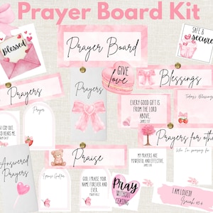 Kit de quadro de oração, quadro de oração, kit de quadro de oração para impressão, kit de quadro de oração com envelopes, laços de coquete rosa, download digital instantâneo