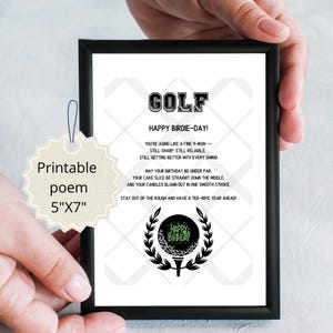 Poema de aniversário para jogador de golfe, cartão de aniversário de golfe, download instantâneo
