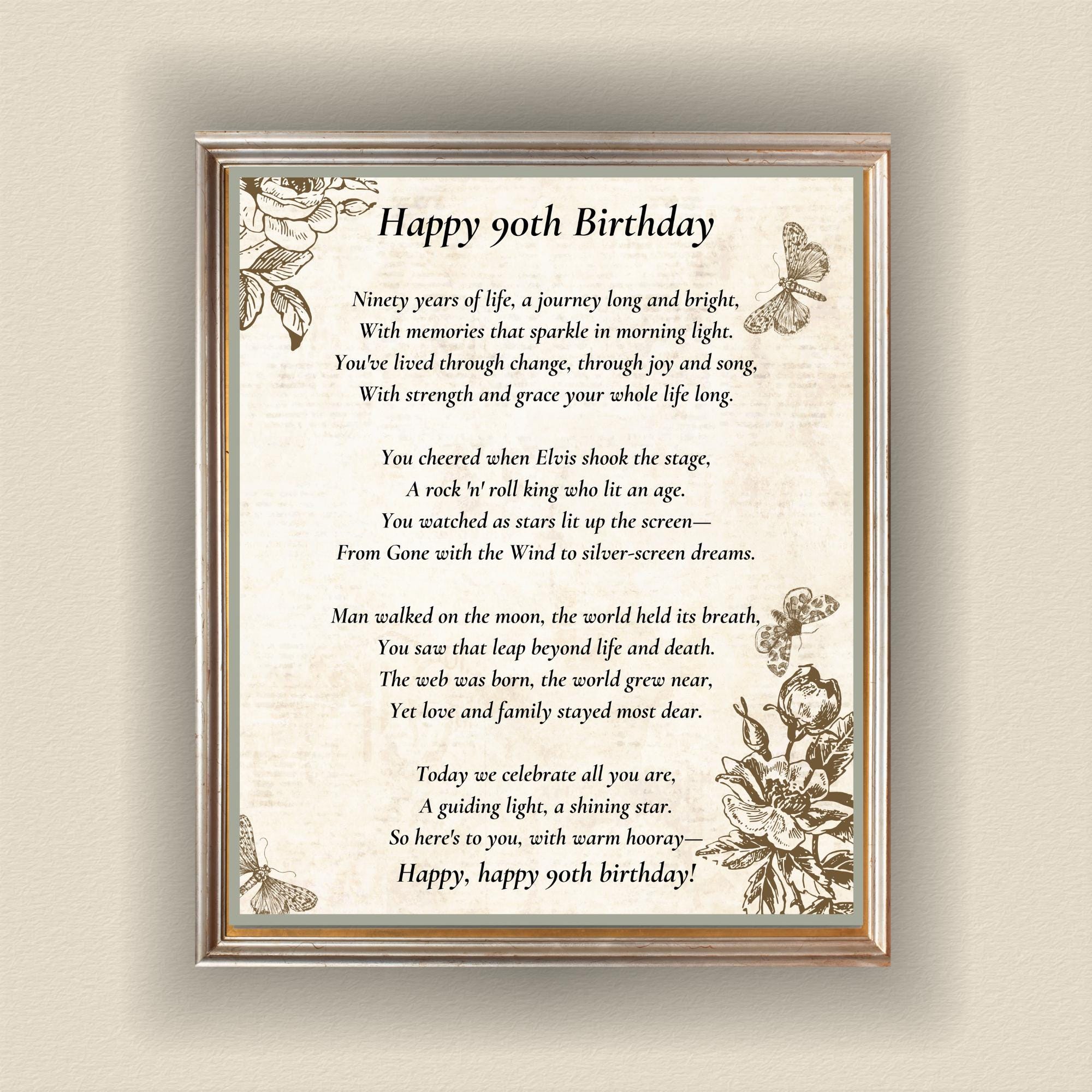 90th Birthday Wishes Poems