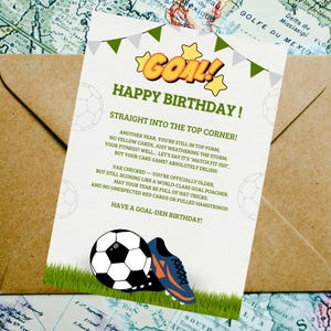 Poème d'anniversaire pour fan de football, carte d'anniversaire pour amateur de football, téléchargement immédiat