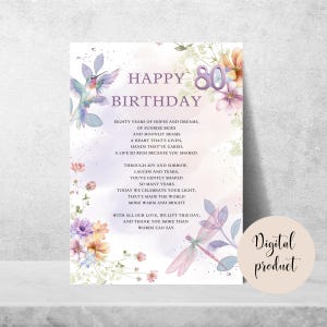 80th Birthday Poem, 80th Birthday Gift