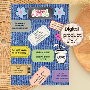 Geburtstagszitate für meine Beste Freundin | Best Friend Karte zum Ausdrucken, Soul Sisters Geschenk, zum sofortigen Download