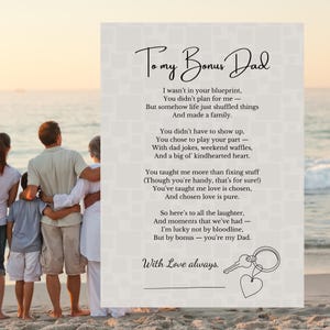 Bonus Papa Geschenk, druckbare Vatertagsgedicht, besten Papa Geschenke, Sofort Download