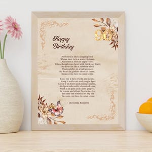 Cadeau joyeux 90e anniversaire, affiche d'anniversaire, poème 90e anniversaire, affiche imprimable 90e anniversaire