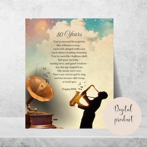 80th Birthday poem, 80th birthday gift