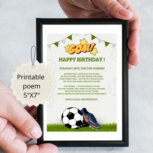 Poème d'anniversaire pour fan de football, carte d'anniversaire pour amateur de football, téléchargement immédiat