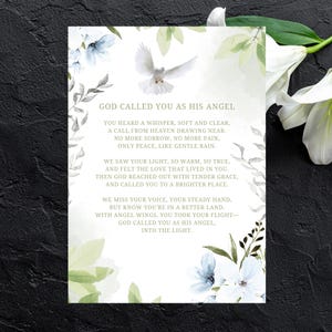 Bellissima poesia funebre, poesia commemorativa, regalo di lutto, regalo funebre, mi manchi, download immediato