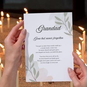 In loving memory of beloved Grandad, Grandfather Tribute, For our grandad in heaven, Remembrance poem, Instant Download