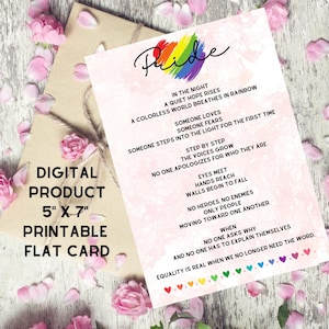 Fierté 2025, Mois de la fierté, poème de la fierté, carte Happy Pride, flyer de la fierté, téléchargement immédiat