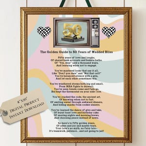 Cadeau 50e verjaardag, 50e huwelijksverjaardag, jubileumgedicht, instant download
