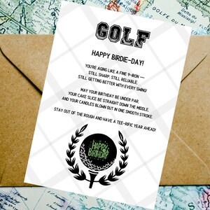 Poema de cumpleaños para golfista, tarjeta de cumpleaños de golfista, descarga instantánea
