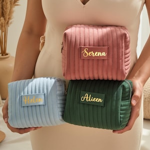 Personalisierte Make-up Tasche Kosmetiktasche, Geschenk für Sie, Brautjungfer Geschenke, Frauen Kulturtasche, Frauen Geburtstagsgeschenk