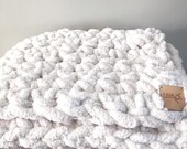 Giant Plush Throw Blanket vegan oversized chenille hygge plush arm knitting weighted blanket large throw