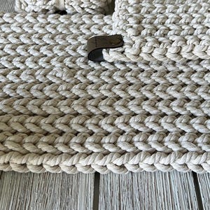 XL Crochet Hot Pad Trivet: Chunky Knit Cotton, Rustic Farmhouse Style
