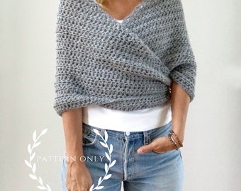Crochet PATTERN - Every Day Crochet Wrap Shawl - Pattern only - Digital download