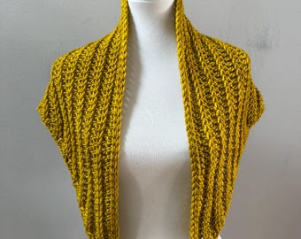 Mini Shawl Wrap Scarf Crochet Merino Wool