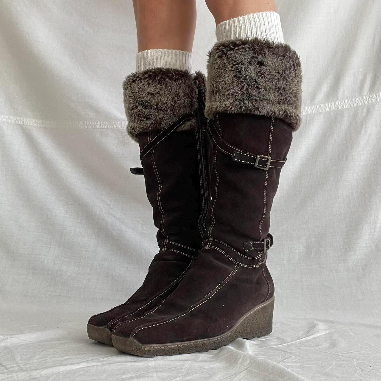 Wedge Boots With Fur