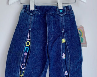 Vintage bonjour baby girl jeans new old stock 9 months