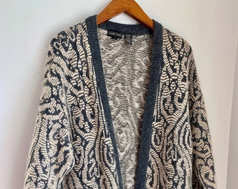 Vintage Jeanne Pierre ladies sweater cardigan medium organic pattern