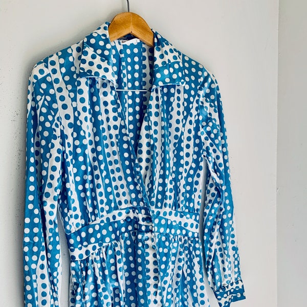 Vintage Cole of California mid swimsuit coverup blue and white