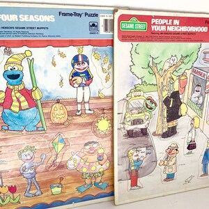 Sesame Street tray puzzles muppets people in your neighborhood seasons set of 2