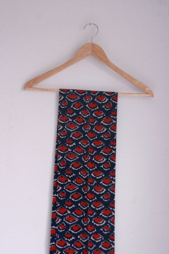 Vintage Liberty of London scarf burgundy and navy… - image 3