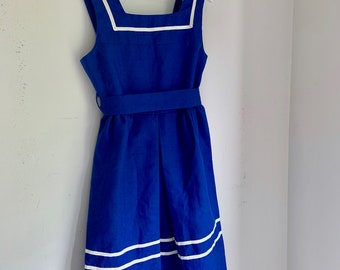 Vintage Florence Eiseman size 4/5 blue sundress sailor style