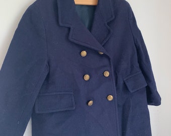 Vintage boys wool peacoat 2t 3t Solitaire Brand Navy