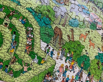 Vintage Where's Waldo Safari Park jigsaw puzzle 100 pieces