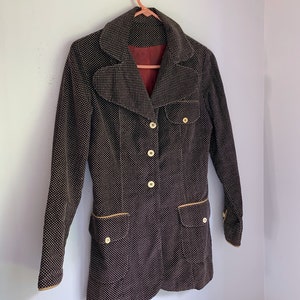 Vintage ladies blazer artbro corduroy brown size medium 8