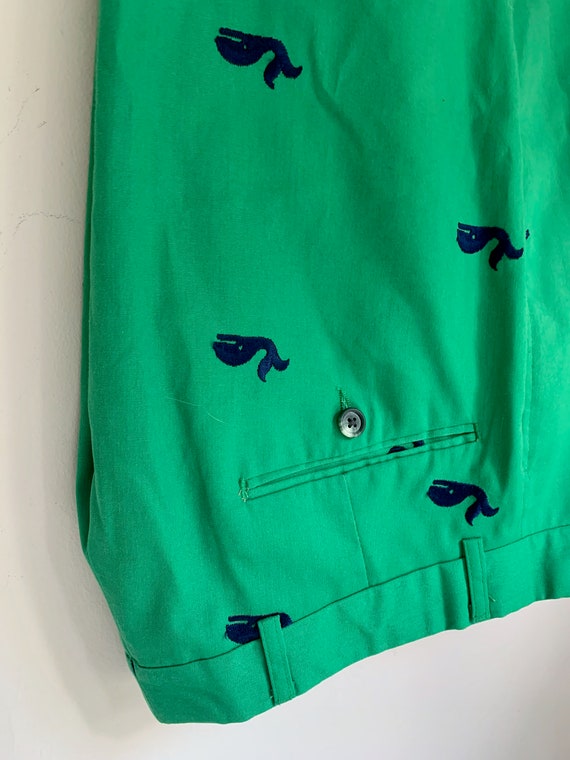 Vintage Whale Shorts Mens Murrays Toggery Shop Nantucket Red Collection 32  Waist Green and Blue Whales 