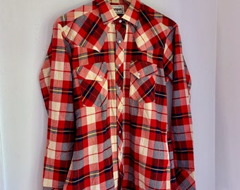 Vintage mens flannel shirt campus medium
