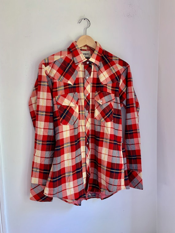 Vintage mens flannel shirt campus medium
