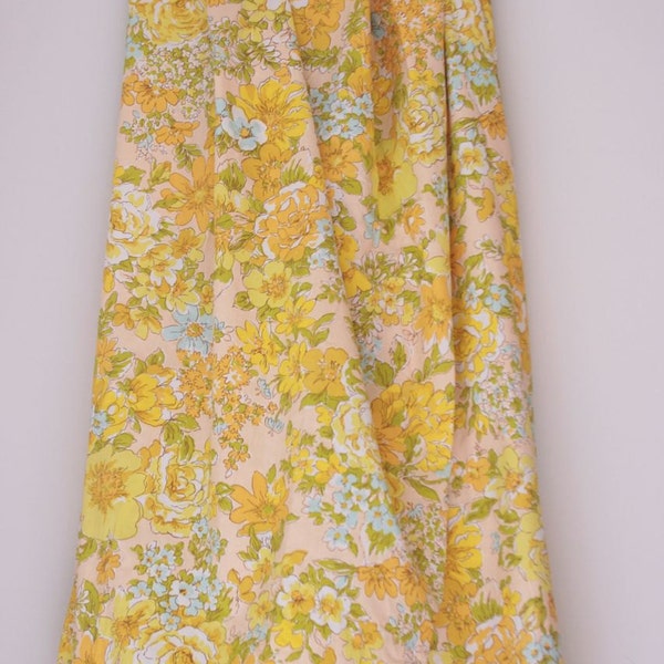 Vintage full fitted sheet yellow floral new old stock