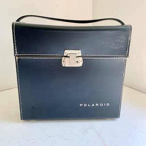 Vintage Polaroid Camera Case Black Leather with strap