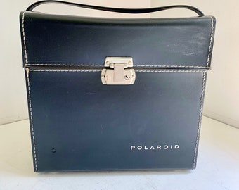 Vintage Polaroid Camera Case Black Leather with strap