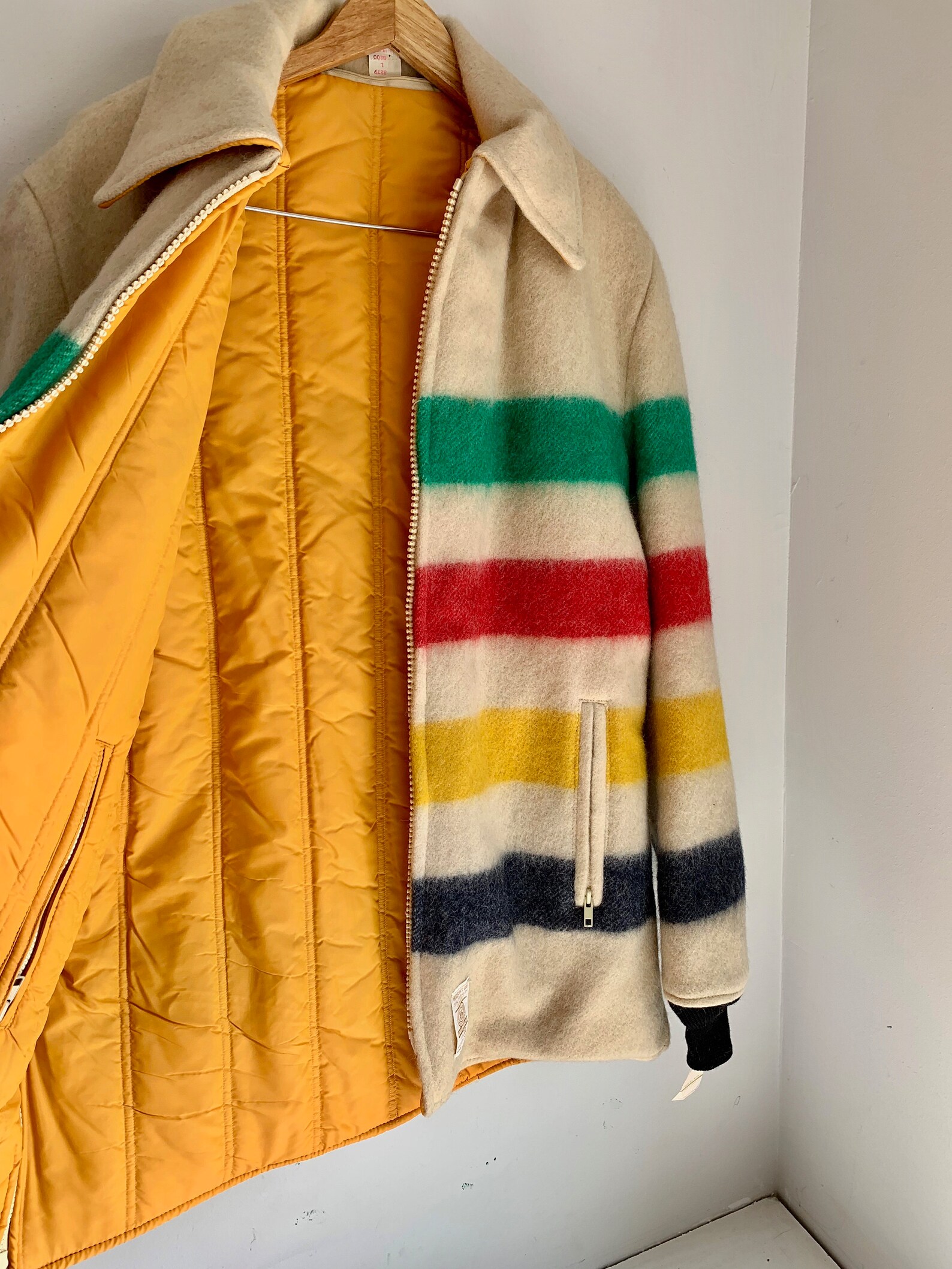 Vintage Hudson Bay Mens Wool Coat NOS Large Etsy