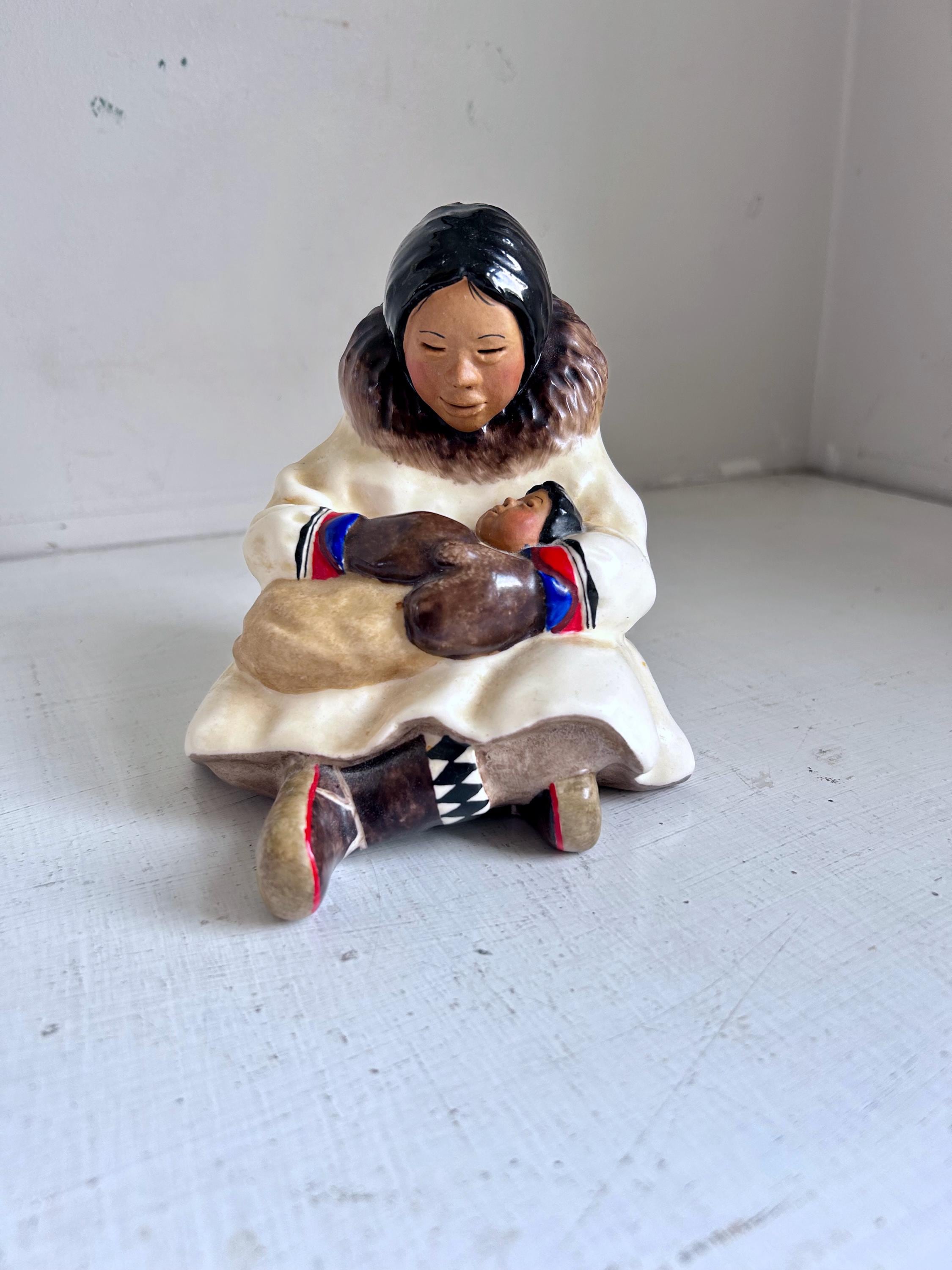 Vintage C. Alan Johnson Eskimo Mother and Child 1962 Kuwana Y17 - Etsy