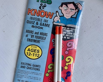Yes and Know Invisible Ink Quiz and Game Book Ages 12 to 112 new in package